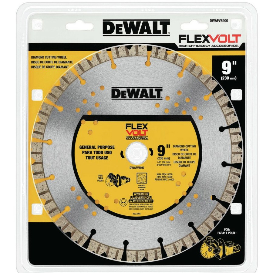 Power Tool Accessories Dewalt Circular Saw Blades | Dewalt Dwafv8900 Flexvolt 9 In. Diamond Cutting Wheel