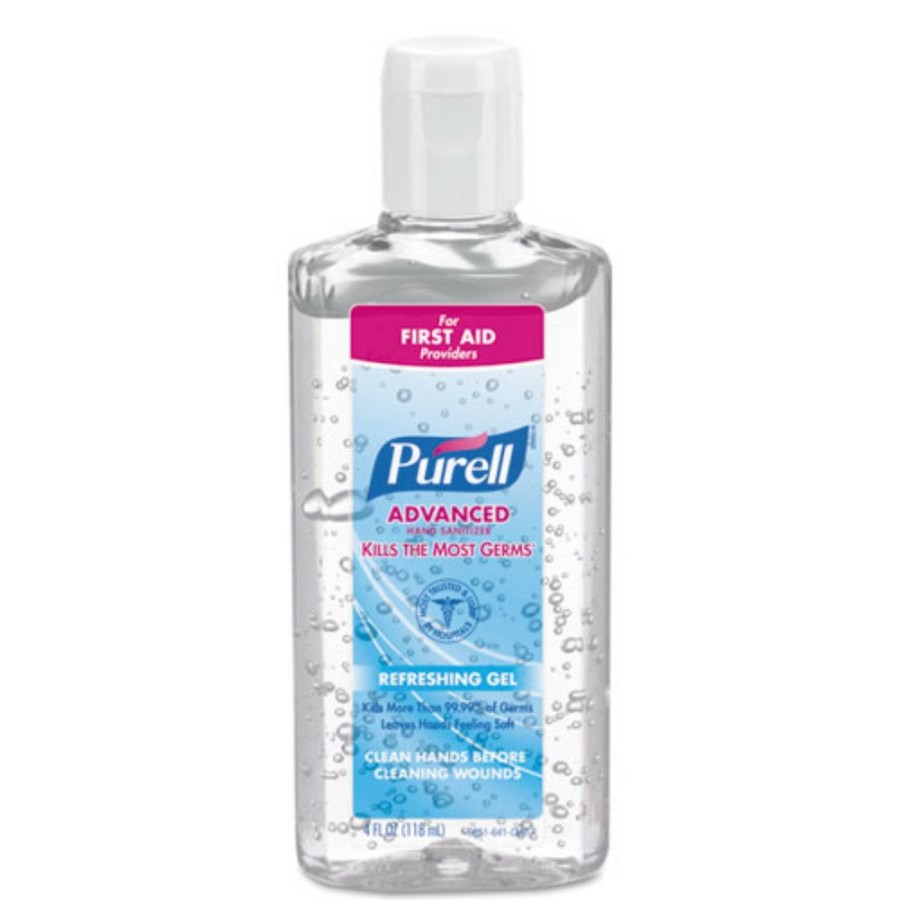 Facility Maintenance & Supplies PURELL Hand Sanitizers | Purell 9651-24 4 Oz. Flip-Cap Bottle Advanced Refreshing Gel Hand Sanitizer - Clean Scent (24/Carton)