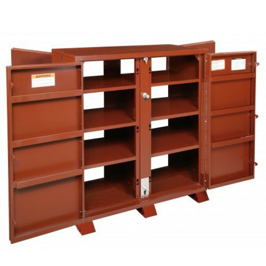 Tool Storage JOBOX On Site Chests | Jobox 1-695990 Extra Heavy-Duty 4-Door Utility Cabinet With Door Shelves