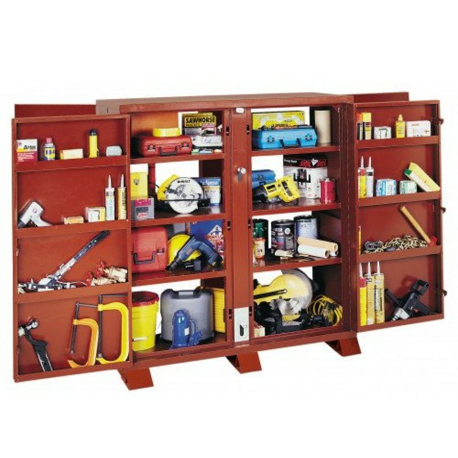 Tool Storage JOBOX On Site Chests | Jobox 1-695990 Extra Heavy-Duty 4-Door Utility Cabinet With Door Shelves