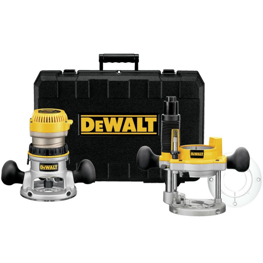 Woodworking Tools Dewalt Plunge Base Routers | Dewalt Dw618Pk 2-1/4 Hp Evs Fixed Base & Plunge Router Combo Kit With Hard Case