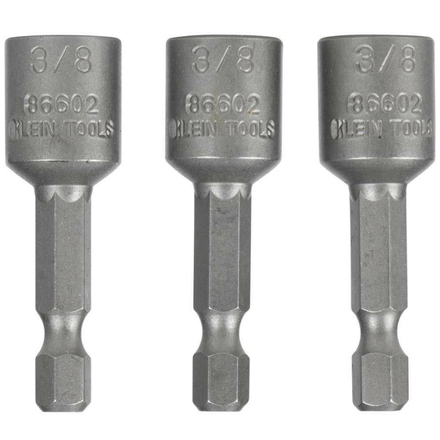 Power Tool Accessories Klein Tools Bits And Bit Sets | Klein Tools 86602 3-Piece/Pack 3/8 In. Magnetic Hex Drivers