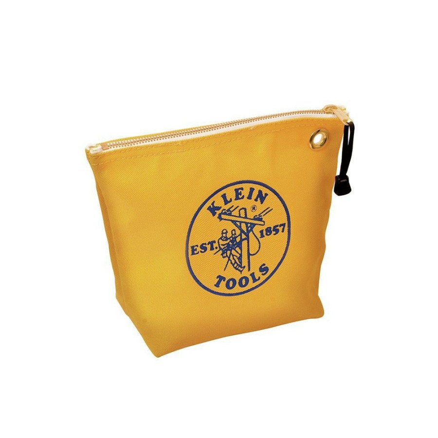 Tool Storage Klein Tools | Klein Tools 5539Yel 10 In. X 3.5 In. X 8 In. Canvas Zipper Consumables Tool Pouch - Yellow