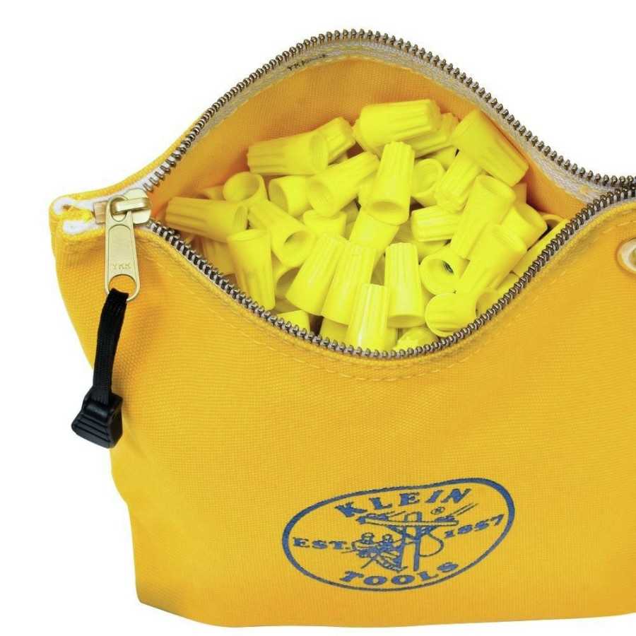 Tool Storage Klein Tools | Klein Tools 5539Yel 10 In. X 3.5 In. X 8 In. Canvas Zipper Consumables Tool Pouch - Yellow