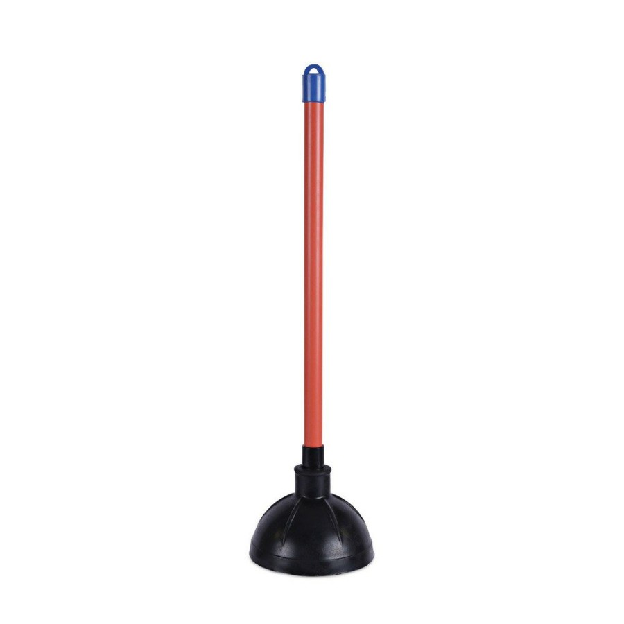 Plumbing And Drain Cleaning Boardwalk | Boardwalk Bwk09201Ea 18 In. Plastic Handle Toilet Plunger For 5-5/8 In. Bowls - Red/Black