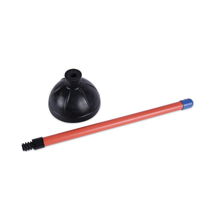 Plumbing And Drain Cleaning Boardwalk | Boardwalk Bwk09201Ea 18 In. Plastic Handle Toilet Plunger For 5-5/8 In. Bowls - Red/Black