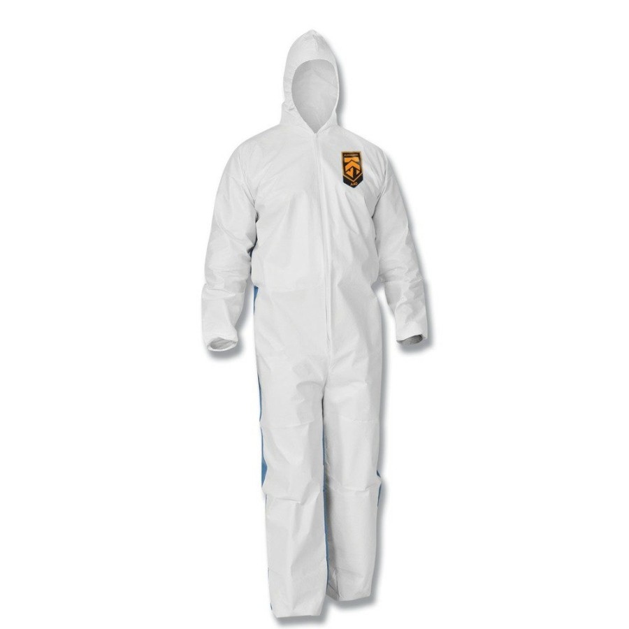 Safety Equipment KleenGuard | Kleenguard 38938 A35 Liquid And Particle Protection Coveralls Hooded - Large, White (25/Carton)