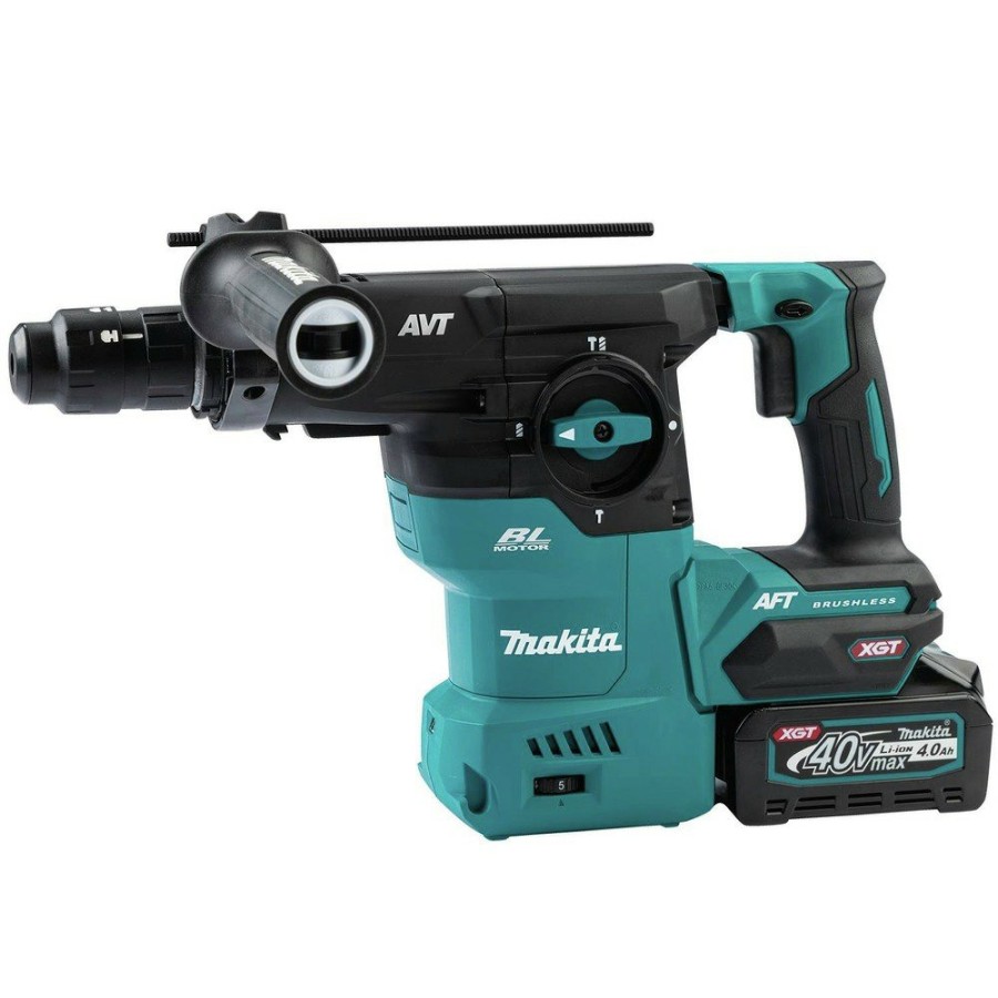 Power Tools Makita Rotary Hammers | Makita Grh09M1 40V Max Xgt Brushless Lithium-Ion 1-3/16 In. Cordless Avt Aws Rotary Hammer Kit (4 Ah)