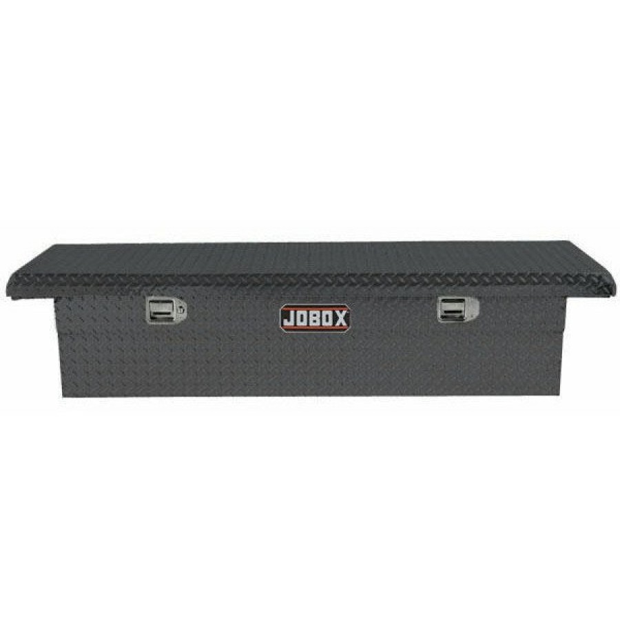 Automotive JOBOX Crossovers Truck Boxes | Jobox Pac1357002 Aluminum Single Lid Low-Profile Full-Size Crossover Truck Box (Black)