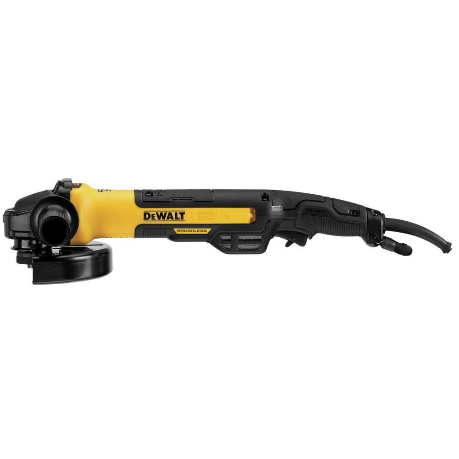 Power Tools Dewalt Angle Grinders | Dewalt Dwe43840Cn 13 Amp Brushless Rat Tail 7 In. Corded Small Angle Grinder With Kickback Break/No Lock/Pipeline Cover