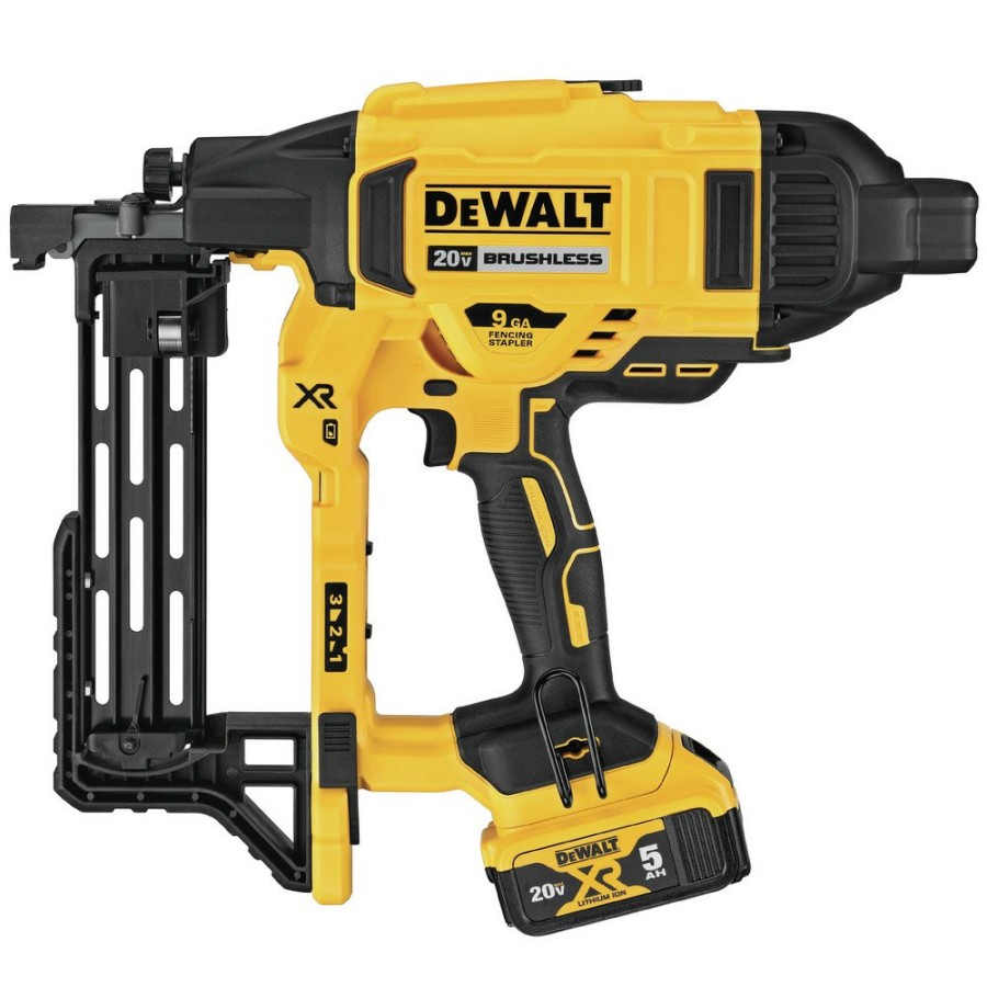 Power Tools Dewalt Staplers | Dewalt Dcfs950P2 20V Max Xr Lithium-Ion 9 Gauge Cordless Fencing Stapler Kit With 2 Batteries (5 Ah)