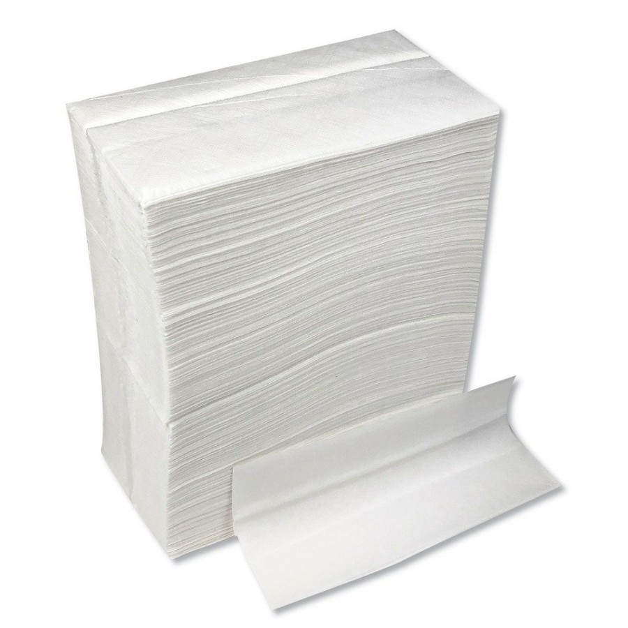 Facility Maintenance & Supplies GEN Cleaning Tools | Gen Gentfoldnapk 1-Ply 7 In. X 13-1/4 In. Tall-Fold Napkins - White (10000/Carton)