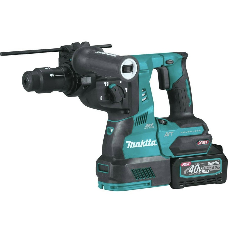 Power Tools Makita Rotary Hammers | Makita Grh02M1 40V Max Xgt Brushless Lithium-Ion 1-1/8 In. Cordless Avt Rotary Hammer Kit With Interchangeable Chuck (4 Ah)