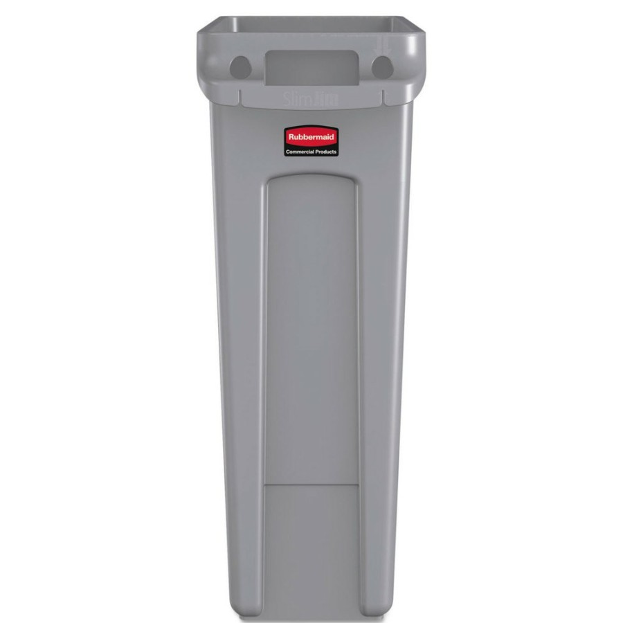 Facility Maintenance & Supplies Rubbermaid Commercial | Rubbermaid Commercial Fg354060Gray 23 Gallon Rectangular Plastic Slim Jim Receptacle W/Venting Channels - Gray