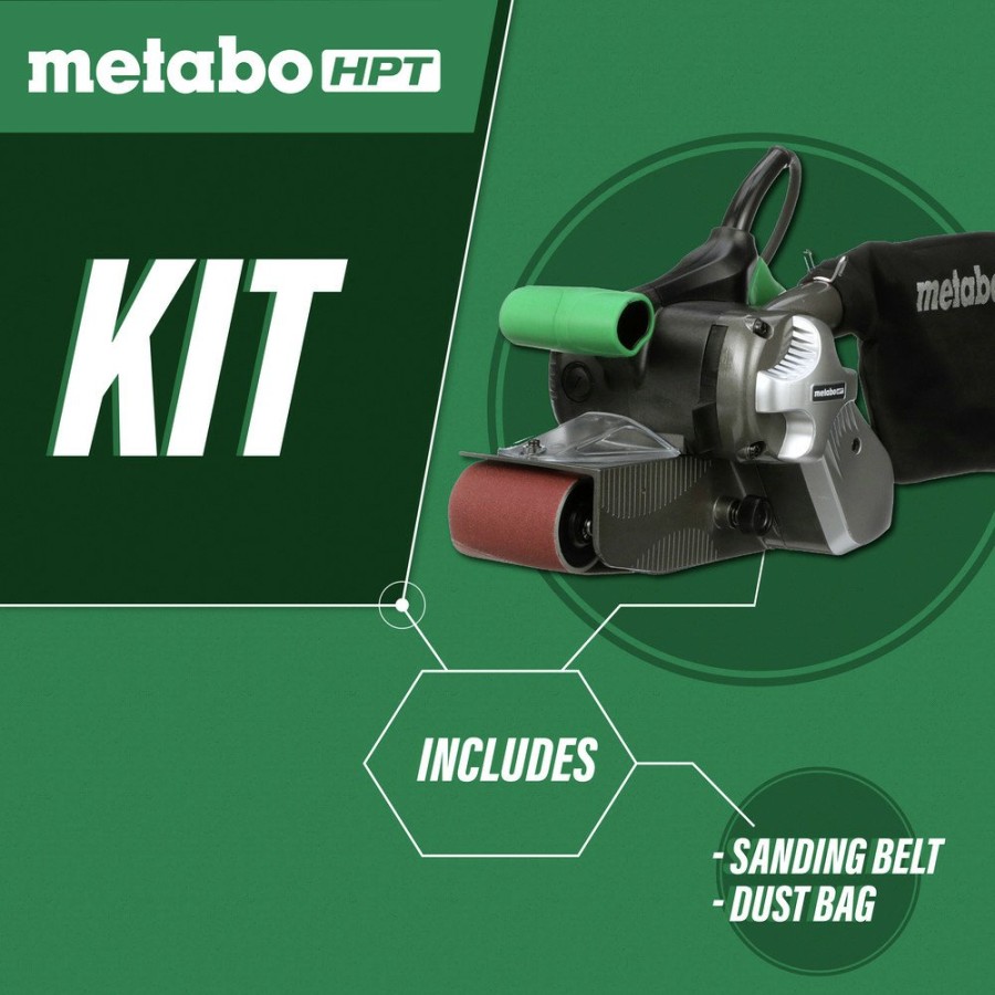 Power Tools Metabo HPT Belt Sanders | Metabo Hpt Sb8V2M 9 Amp Variable Speed 3 In. X 21 In. Corded Belt Sander