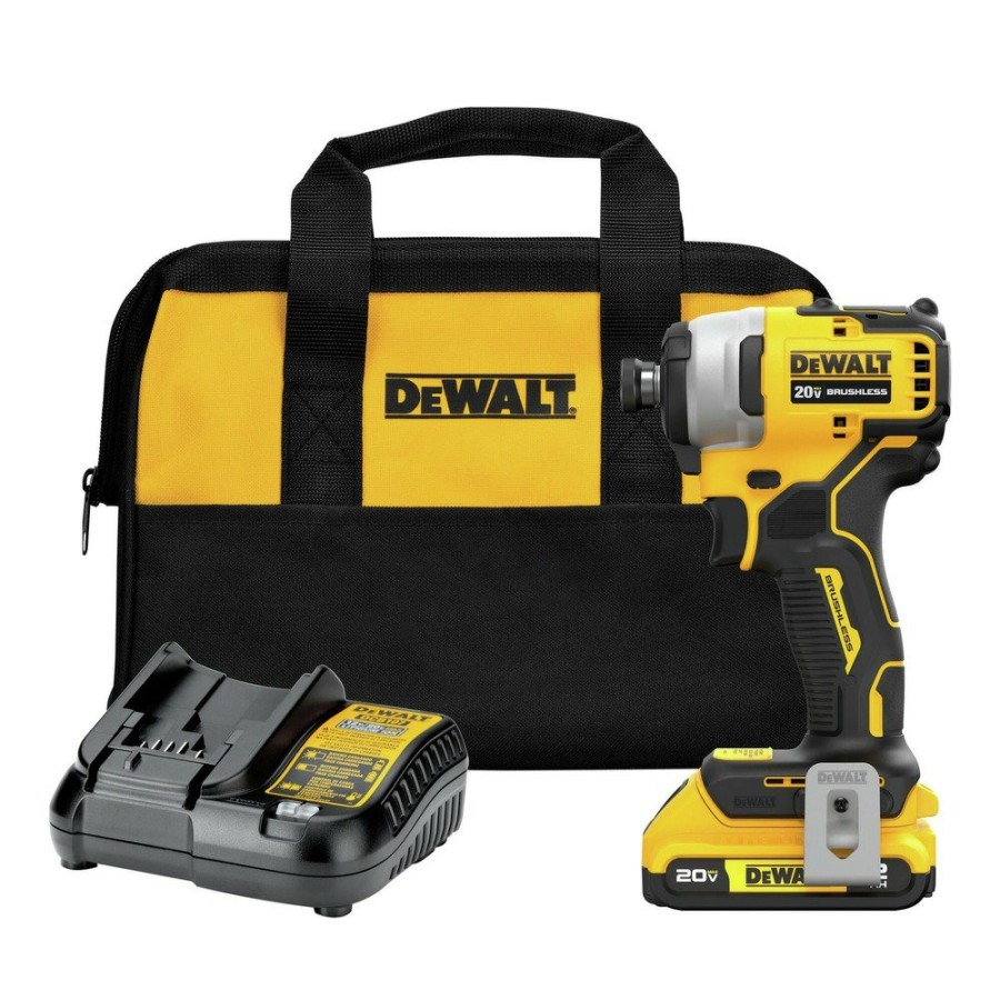 Power Tools Dewalt Impact Drivers | Dewalt Dcf809D1 20V Max Atomic Brushless Compact Lithium-Ion 1/4 In. Cordless Impact Drill Driver Kit (2 Ah)