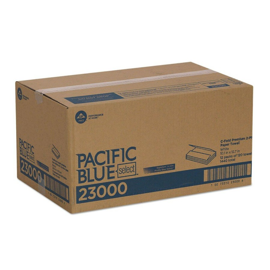 Facility Maintenance & Supplies Georgia Pacific Professional | Georgia Pacific Professional 23000 10.1 In. X 12.7 In. 2-Ply Pacific Blue Select C-Fold Paper Towels - White (1440/Carton)