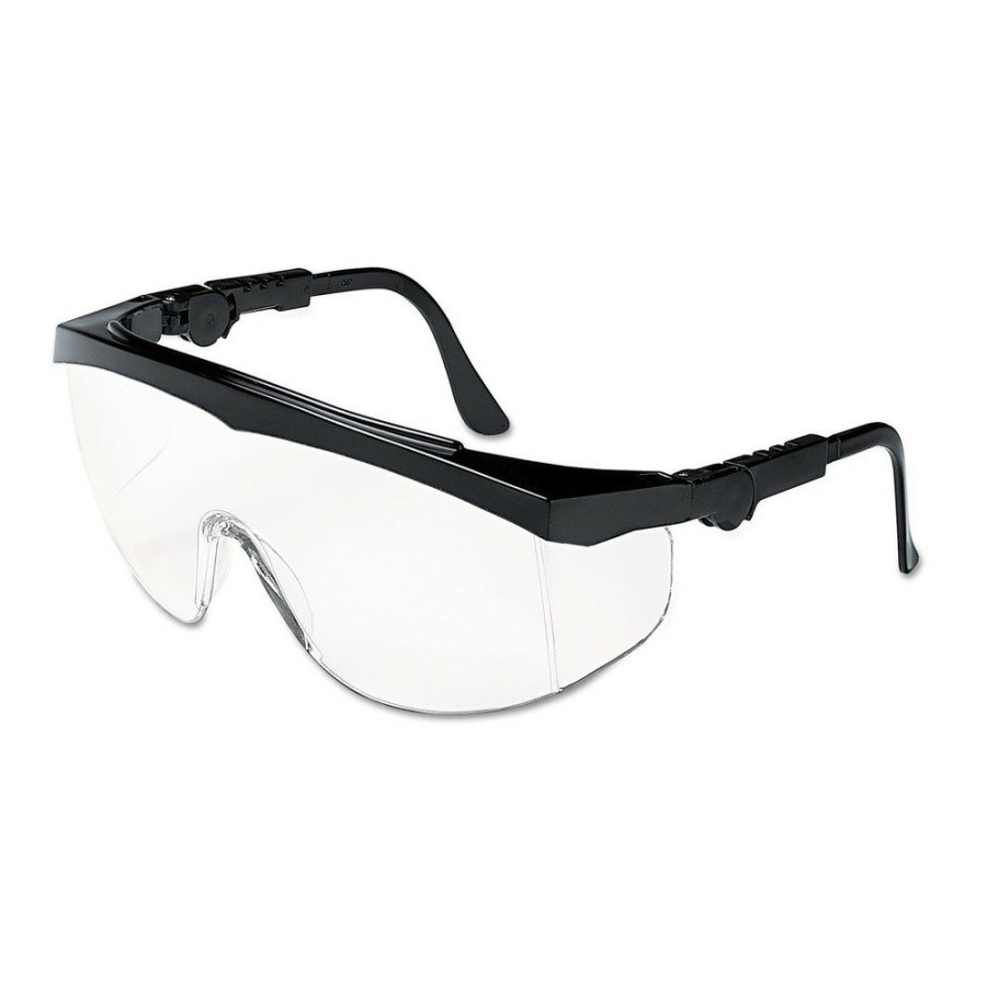 Safety Equipment MCR Safety Safety Glasses | Mcr Safety Tk110 Tomahawk Black Nylon Frame Wraparound Safety Glasses - Clear Lens (12/Box)