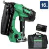 Power Tools Metabo HPT Nailers | Factory Reconditioned Metabo Hpt Nt1865Dmmr 18V Brushless Lithium-Ion 16 Gauge Cordless Straight Brad Nailer Kit (3 Ah)