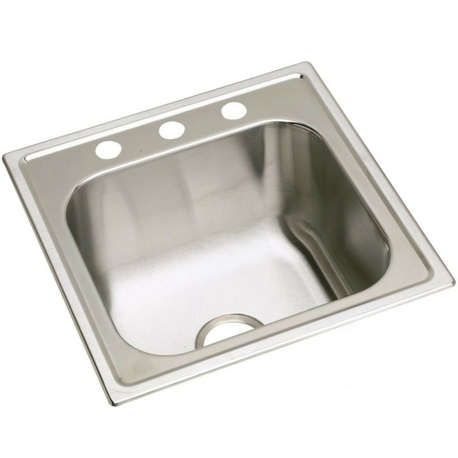 Kitchen Elkay | Elkay Dpc12020101 Dayton Top Mount 20 In. X 20 In. Single Bowl Laundry Sink (Stainless Steel)