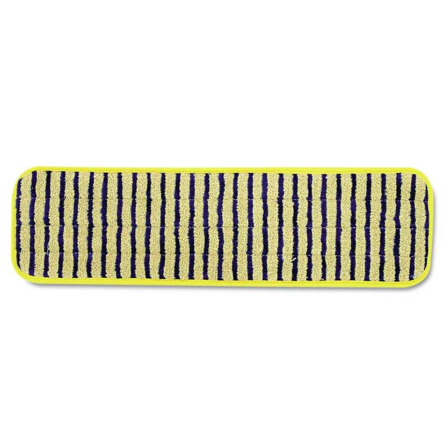 Facility Maintenance & Supplies Rubbermaid Commercial Cleaning Tools | Rubbermaid Commercial Fgq81000Yl00 18 In. Vertical Polyprolene Stripes Microfiber Scrubber Pad - Yellow (6/Carton)