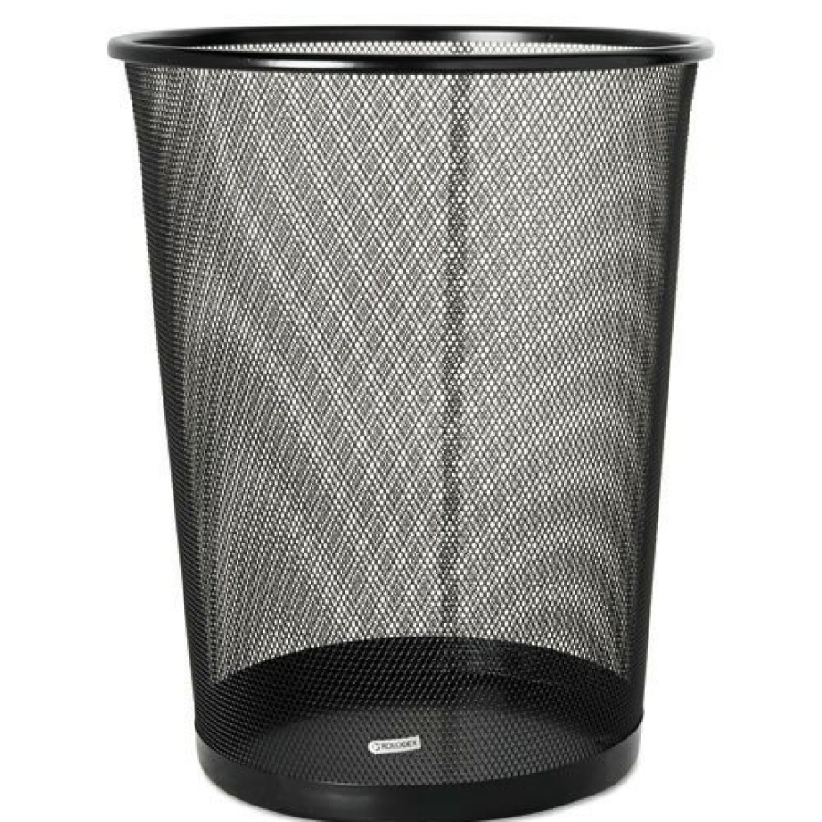 Facility Maintenance & Supplies Rolodex | Rolodex 22351 4.5 Gal. Mesh Round Wastebasket - Black