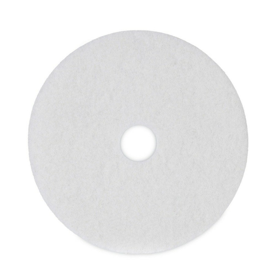 Facility Maintenance & Supplies Boardwalk Cleaning Tools | Boardwalk Bwk4019Whi 19 In. Diameter Polishing Floor Pads - White (5/Carton)