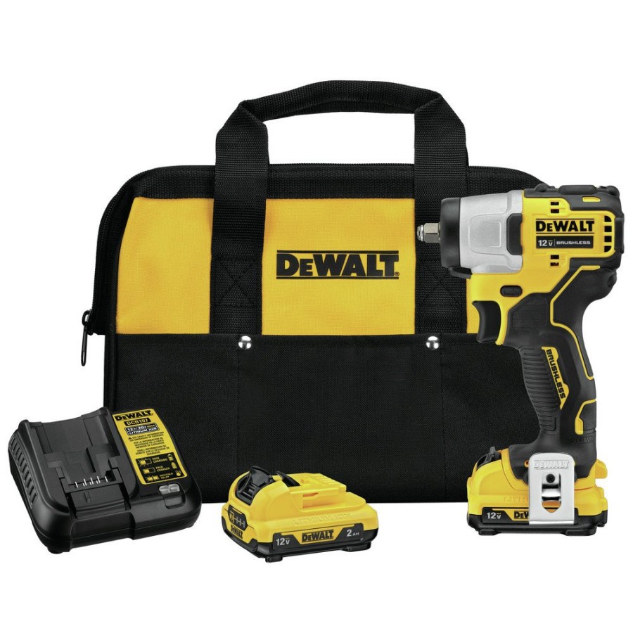 Power Tools Dewalt | Dewalt Dcf902F2 12V Max Brushless Lithium-Ion 3/8 In. Cordless Impact Wrench Kit With (2) 2 Ah Batteries