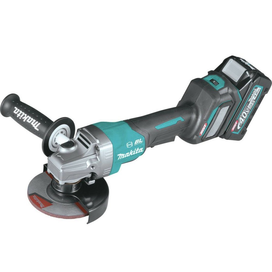 Power Tools Makita Angle Grinders | Makita Gag06M1 40V Max Xgt Brushless Lithium-Ion 4-1/2 In./5 In. Cordless Paddle Switch Angle Grinder Kit With Electric Brake And Aws (4 Ah)