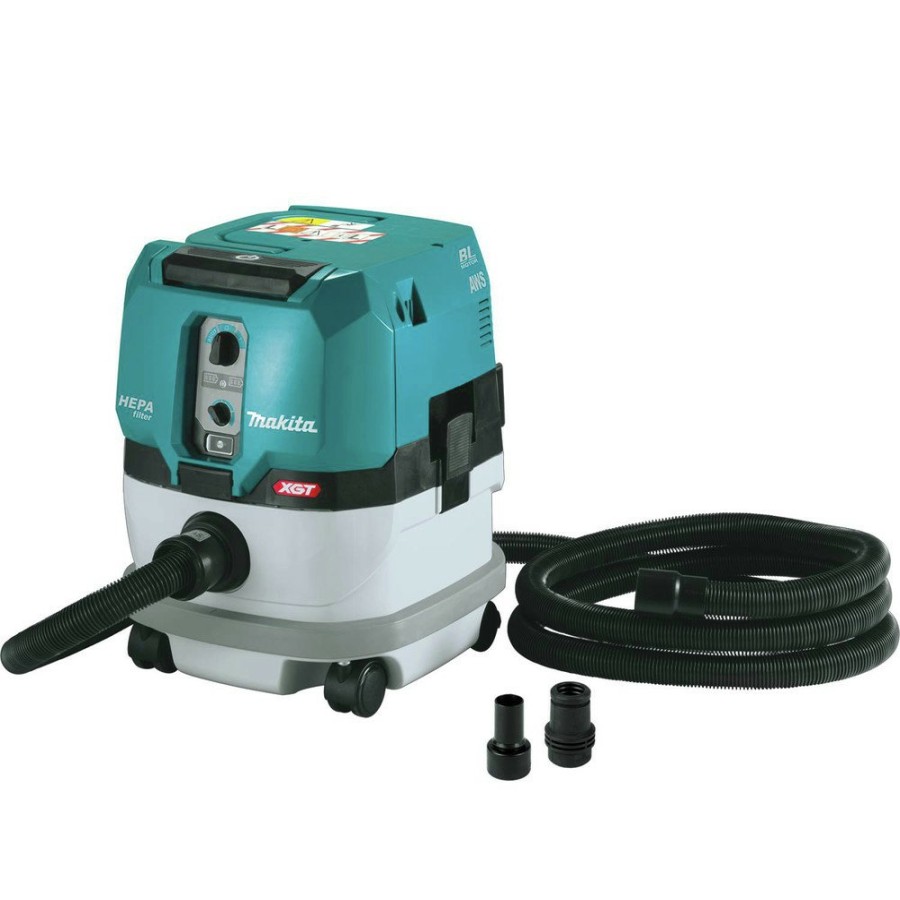 Vacuums Makita | Makita Gcv02Pmx 40V Max Xgt Brushless Lithium-Ion 2.1 Gallon Cordless Hepa Filter Dry Aws Capable Dust Extractor Kit With 2 Batteries (4 Ah)