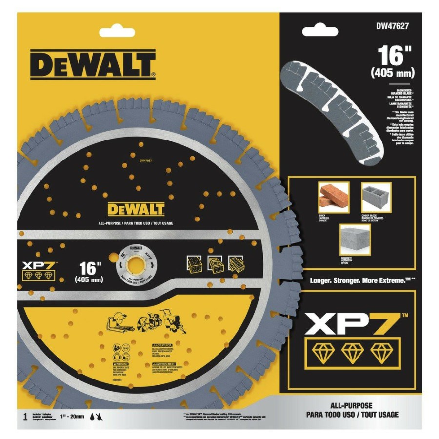 Power Tool Accessories Dewalt Circular Saw Blades | Dewalt Dw47627 16 In. Xp7 All-Purpose Segmented Diamond Blade