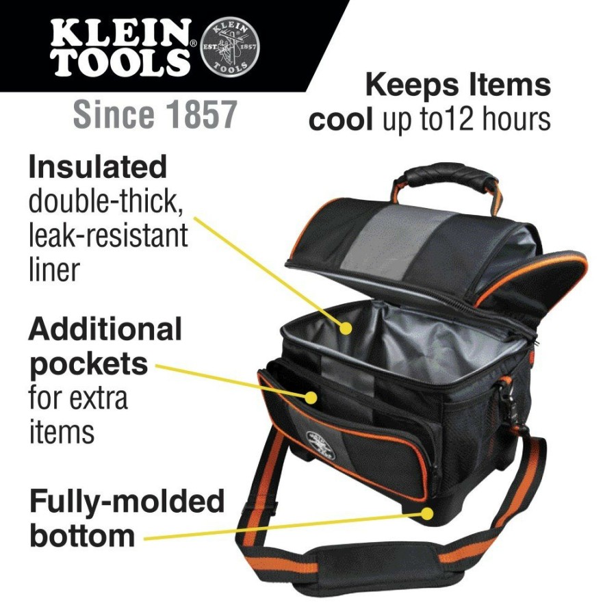 Clothing And Gear Klein Tools | Klein Tools 55601 Tradesman Pro 12 Qt. 4-Compartment Insulated Lunch Box/Cooler