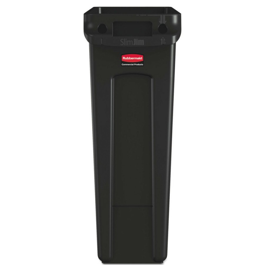 Facility Maintenance & Supplies Rubbermaid Commercial | Rubbermaid Commercial Fg354060Bla 23 Gallon Rectangular Plastic Slim Jim Receptacle W/Venting Channels - Black