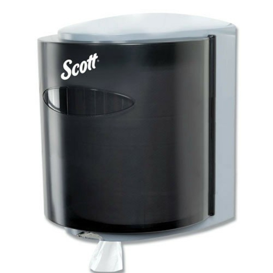 Facility Maintenance & Supplies Scott | Scott 09989 10.3 In. X 9.3 In. X 11.9 In. Roll Control Center Pull Towel Dispenser - Smoke/Gray