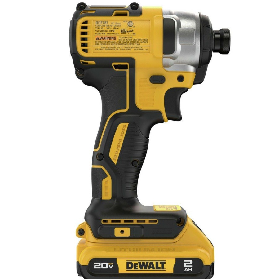 Power Tools Dewalt Impact Drivers | Dewalt Dcf787D1 20V Max Xtreme Brushless Lithium-Ion 1/4 In. Cordless Impact Driver Drill Kit (2 Ah)