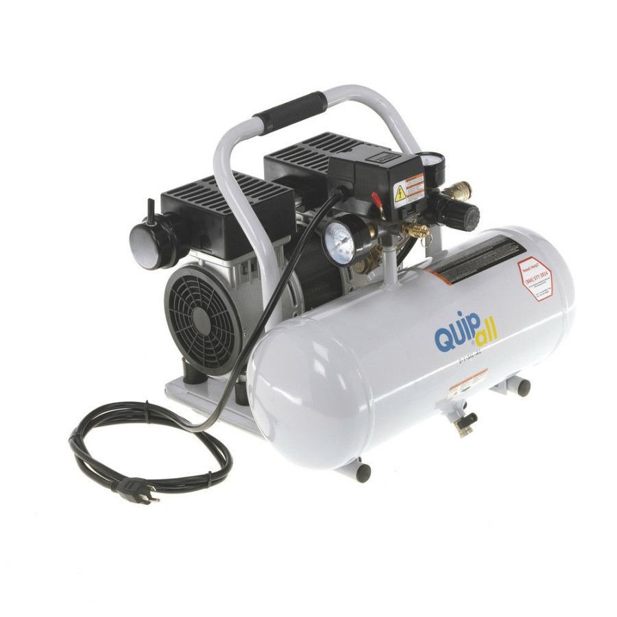 Air Tools And Equipment Quipall Portable Air Compressors | Quipall 2-1-Sil-Al 1 Hp 2 Gallon Oil-Free Hotdog Air Compressor