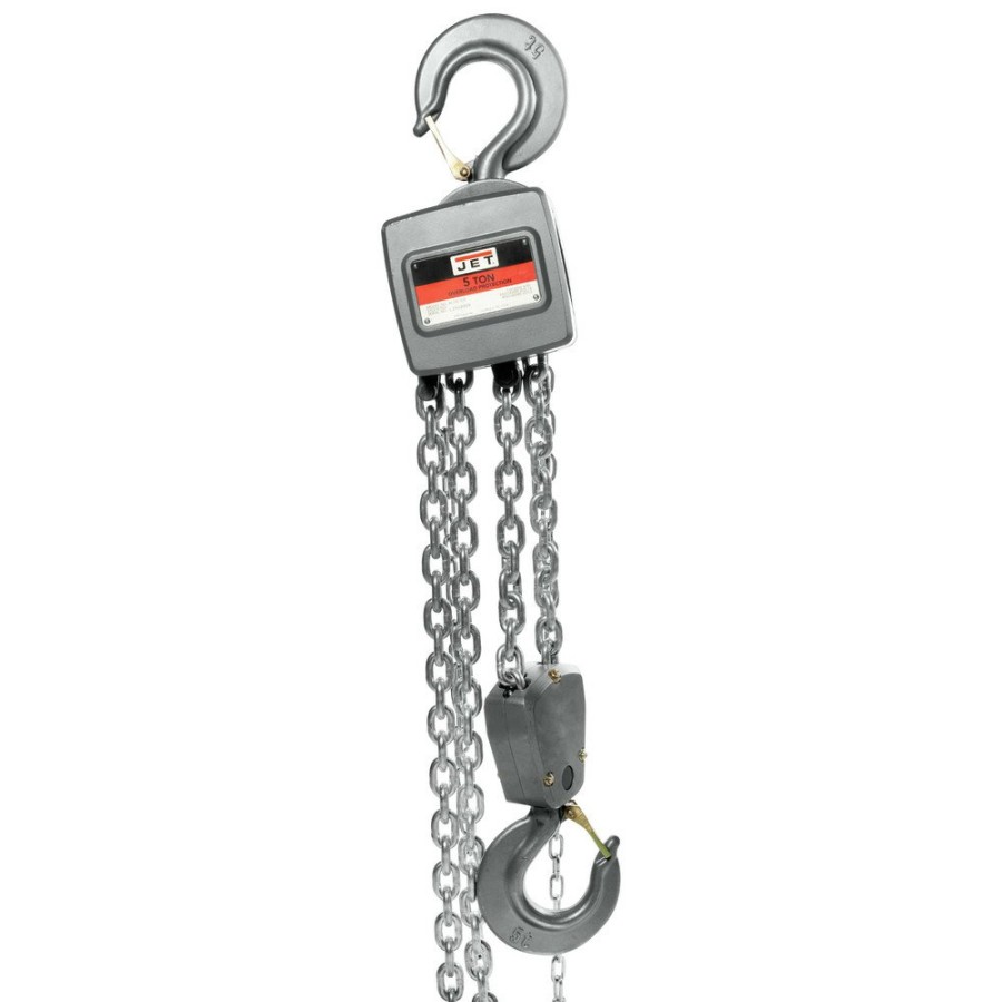 Material Handling JET | Jet 133520 Al100 Series 5 Ton Capacity Aluminum Hand Chain Hoist With 20 Ft. Of Lift