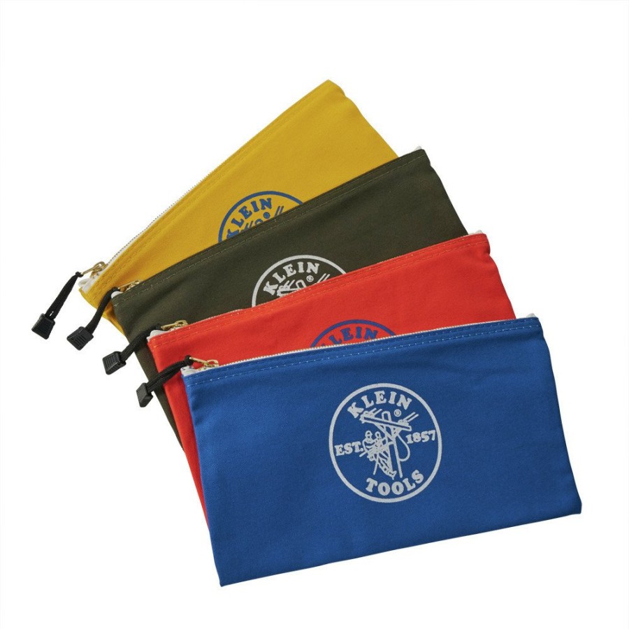 Tool Storage Klein Tools | Klein Tools 5140 12 1/2 In. X 7 In. Canvas Zipper Bag Assortments (4/Pack)