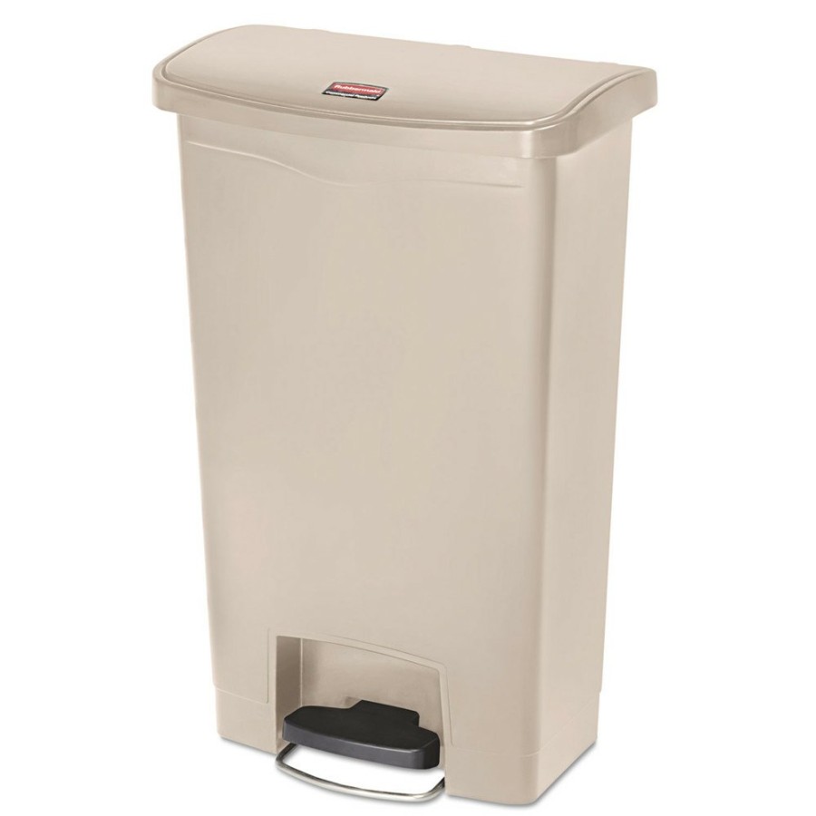 Facility Maintenance & Supplies Rubbermaid Commercial | Rubbermaid Commercial 1883458 Streamline 13-Gallon Resin Front Step Style Step-On Container - Beige