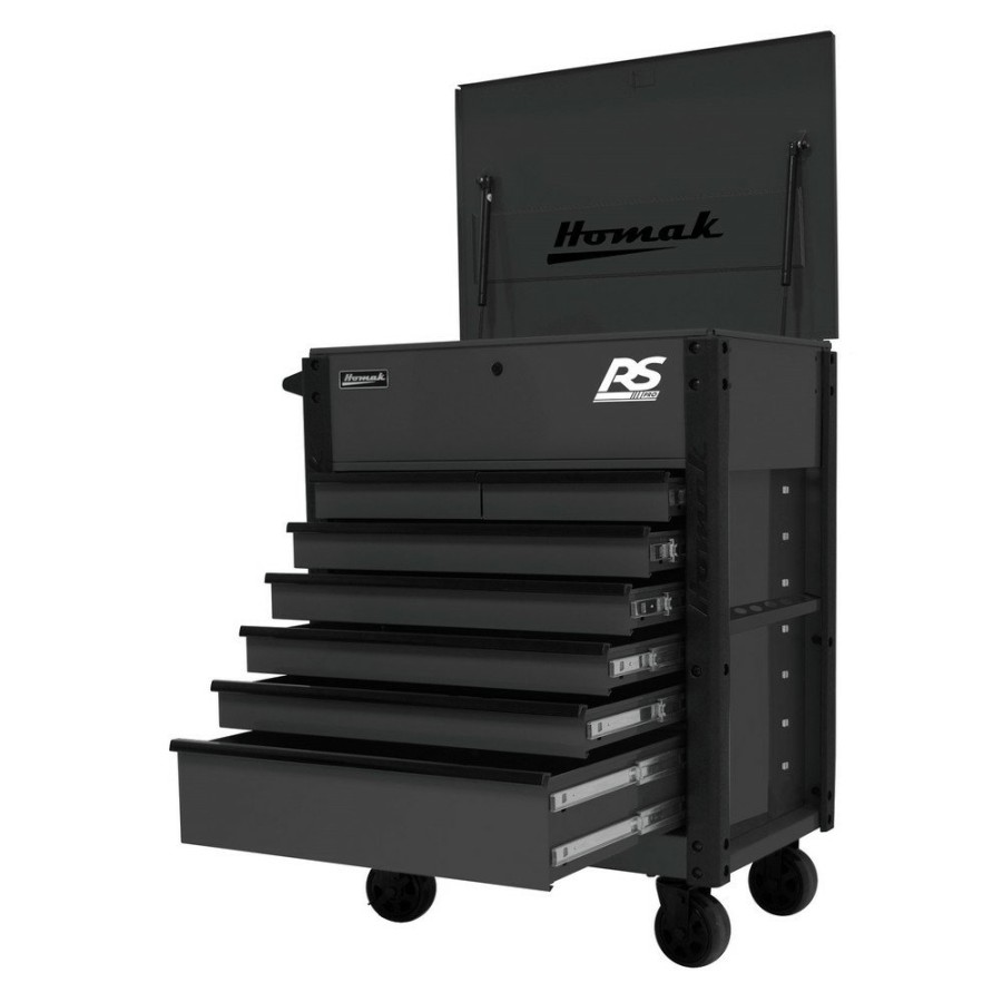 Tool Storage Homak | Homak Bk06035247 35 In. 7-Drawer Flip-Top Service Cart - Black