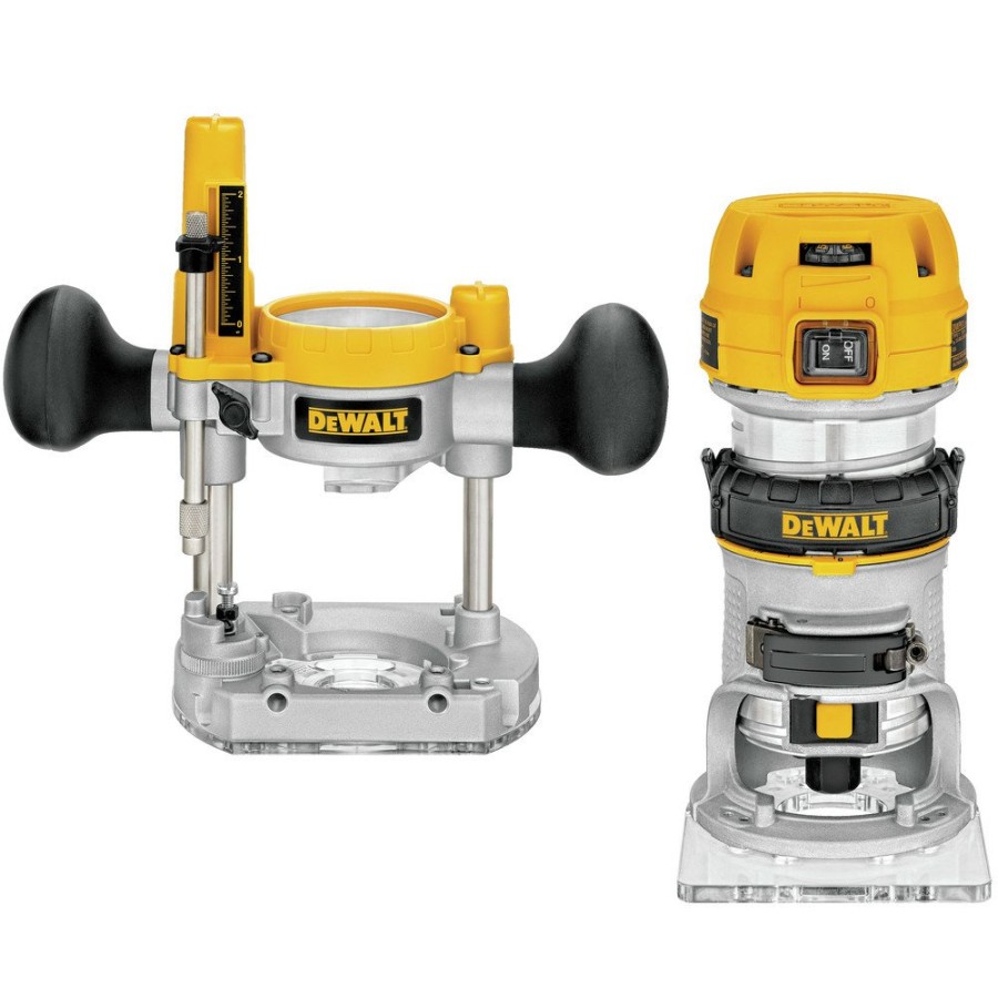 Power Tools Dewalt Compact Routers | Dewalt Dwp611Pk 110V 7 Amp Variable Speed 1-1/4 Hp Corded Compact Router With Led Combo Kit