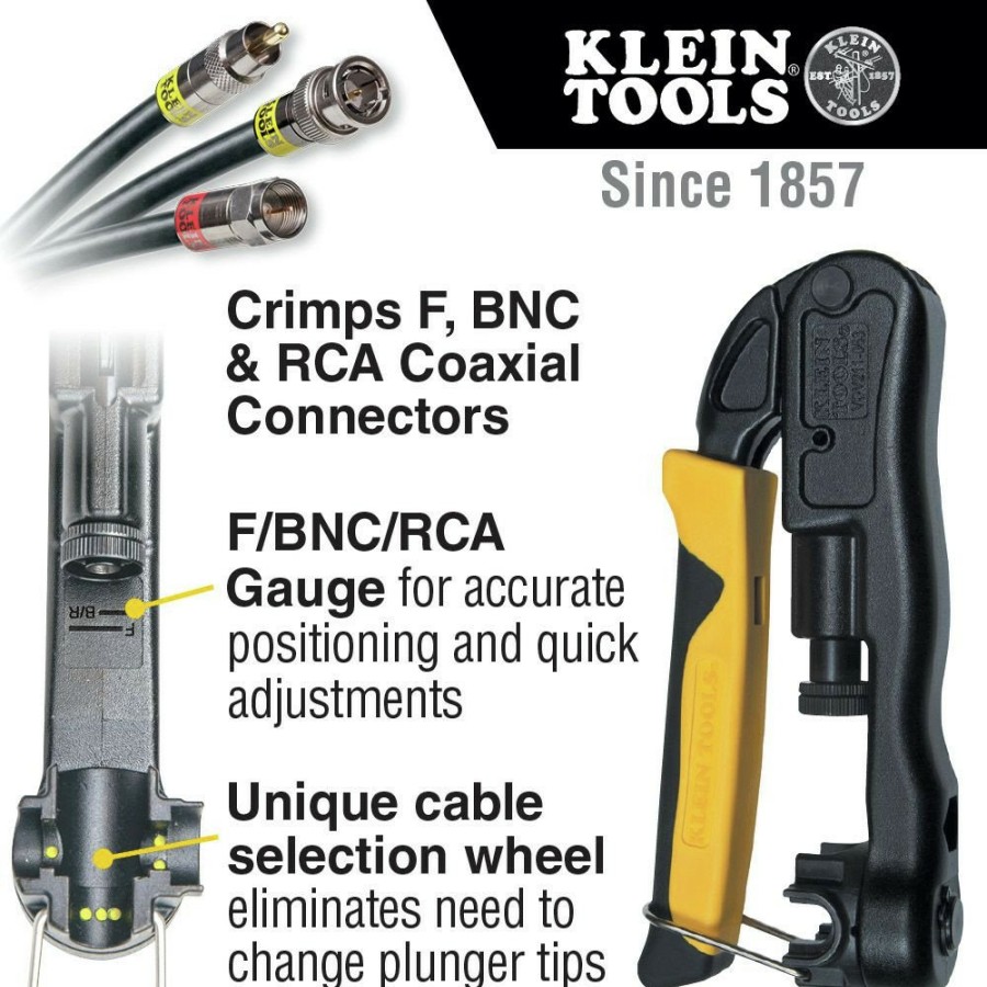 Hand Tools Klein Tools | Klein Tools Vdv211-063 Heavy-Duty Multi-Connector Compression Crimper