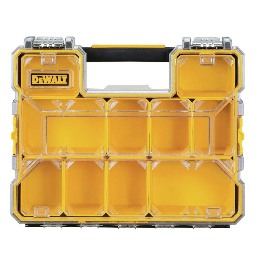 Tool Storage Dewalt | Dewalt Dwst14825 14 In. X 17-1/2 In. X 4-1/2 In. Deep Pro Organizer With Metal Latch - Yellow/Clear/Black