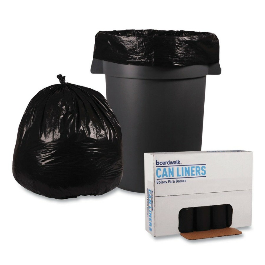 Facility Maintenance & Supplies Boardwalk | Boardwalk Bwk527 40 In. X 48 In. 45 Gal. 1 Mil Recycled Low-Density Polyethylene Can Liners - Black (100/Carton)