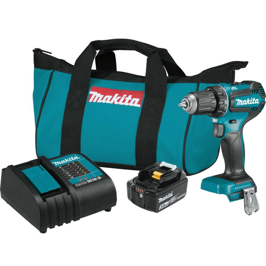 Power Tools Makita Drill Drivers | Makita Xfd131 18V Lxt Lithium-Ion Brushless Compact 1/2 In. Cordless Drill Driver Kit (3 Ah)