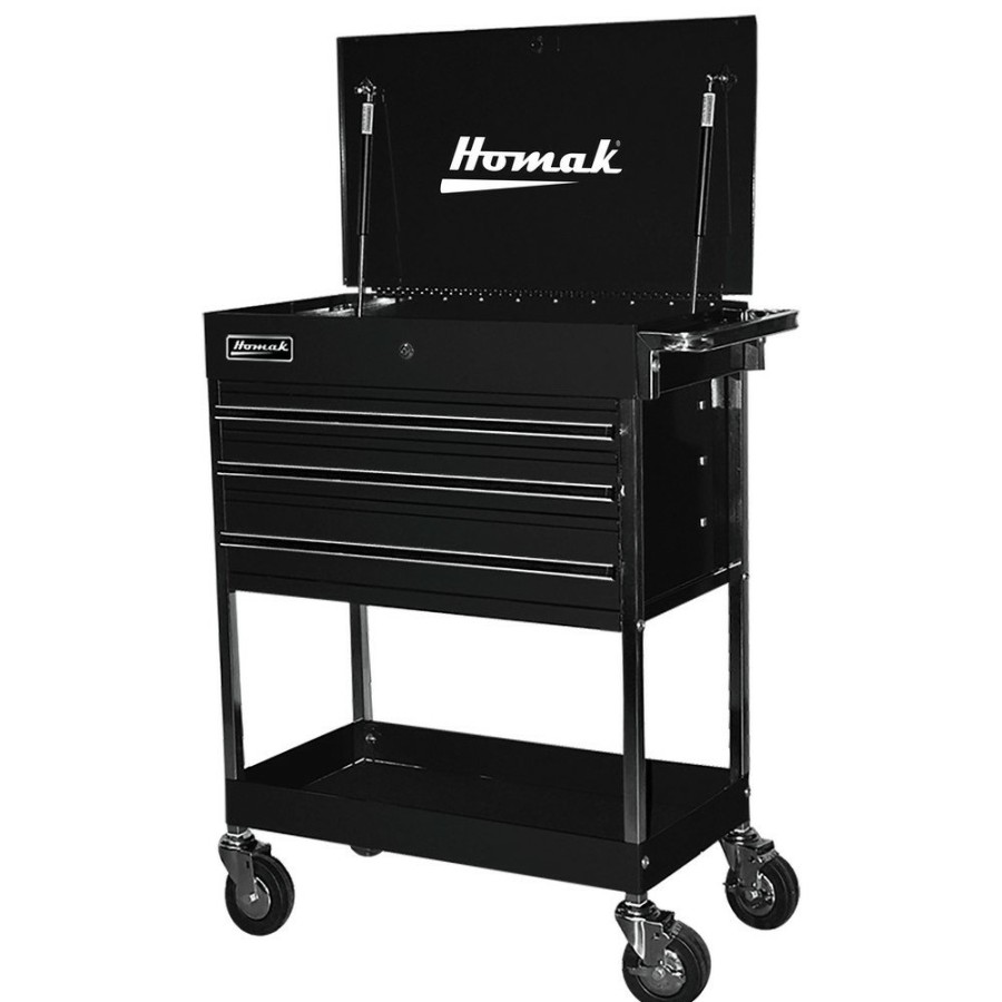 Tool Storage Homak | Homak Bk05500200 34 In. Professional 3-Drawer Service Cart - Black