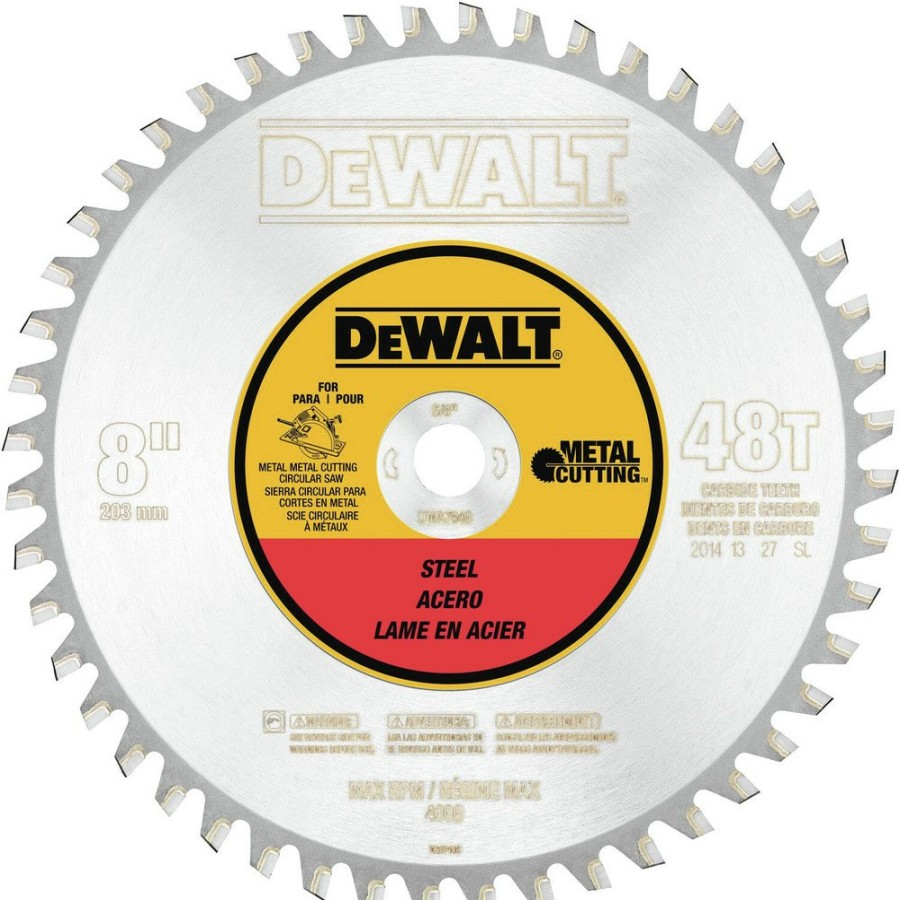 Power Tool Accessories Dewalt Circular Saw Blades | Dewalt Dwa7840 40T 8 In. Ferrous Metal Cutting With 5/8 In. Arbor