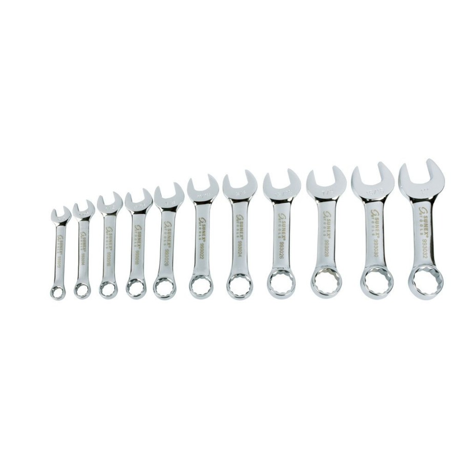 Hand Tools Sunex Combination Wrenches | Sunex 9930 11-Piece Sae Stubby Combination Wrench Set