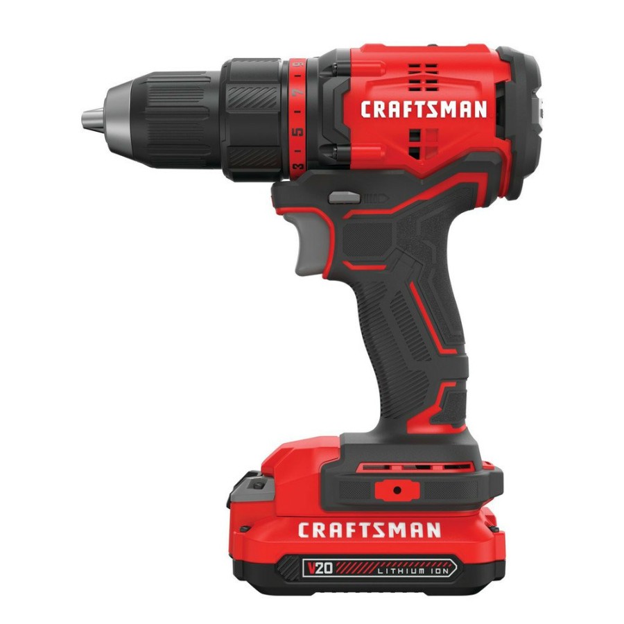 Power Tools Craftsman Drill Drivers | Craftsman Cmcd710C2 20V Max Brushless Lithium-Ion 1/2 In. Cordless Drill Driver Kit (1.5 Ah)