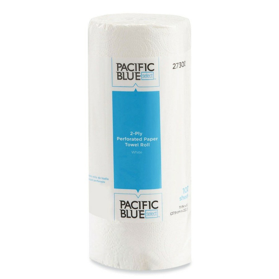 Facility Maintenance & Supplies Georgia Pacific Professional | Georgia Pacific Professional 27300 11 In. X 8.8 In. 2-Ply Pacific Blue Select Perforated Paper Kitchen Roll Towels - White (100/Roll)